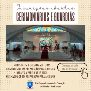 Inscrições abertas para Cerimoniários e Guardiãs do Santissimo